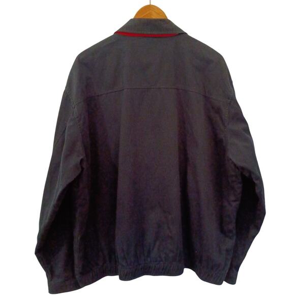 Men's Chaps Ralph Lauren XL Navy Harrington Jacket Windbreaker Gingham Preppy - Picture 11 of 11